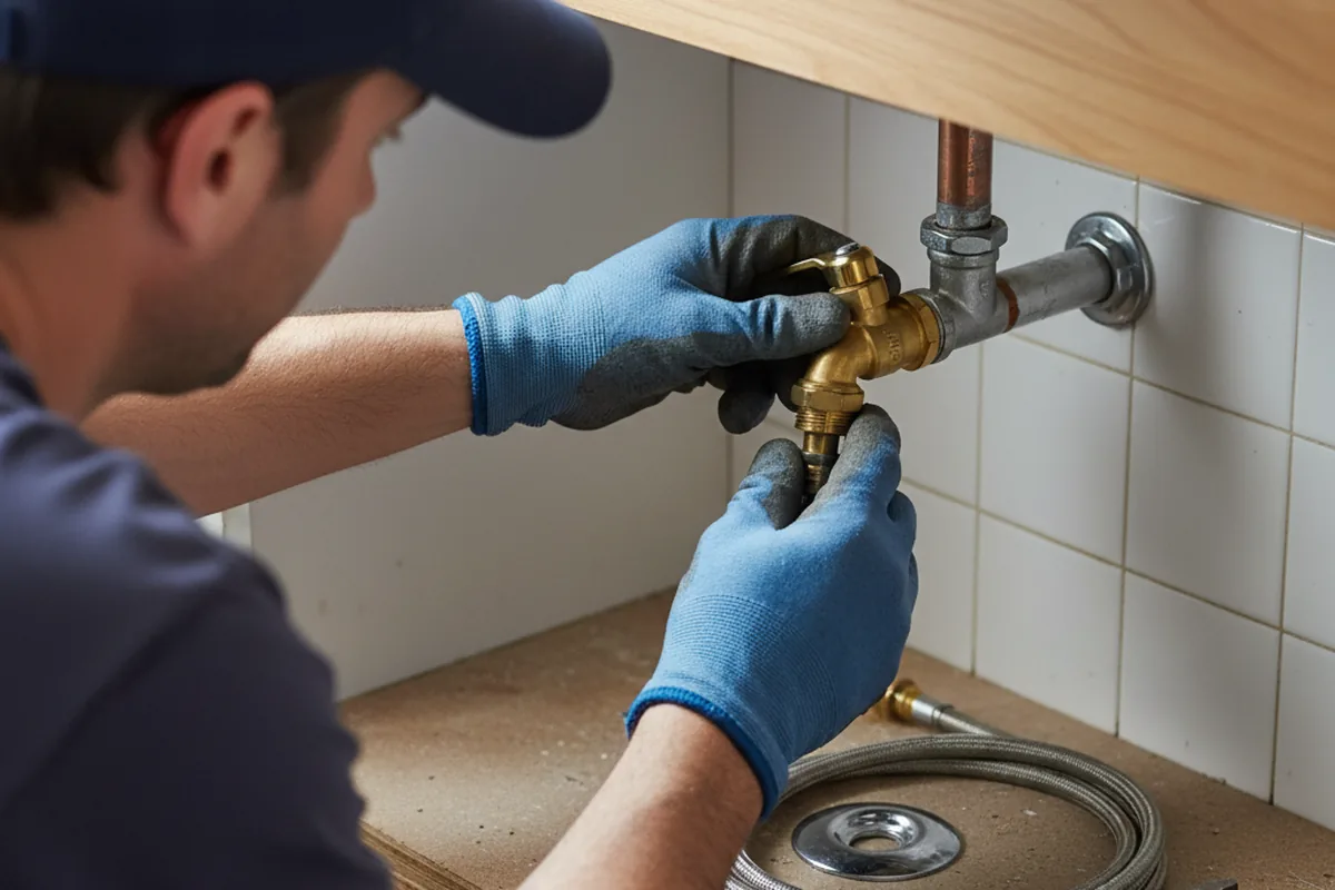 Shutoff valve and fitting work during Burst Pipe Repair in Fort Belvoir